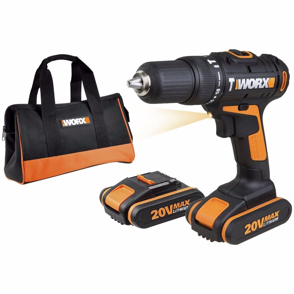 Worx Hammer Drill WX371.3 20V Lithiumion 13mm keyless chuck 2 gears