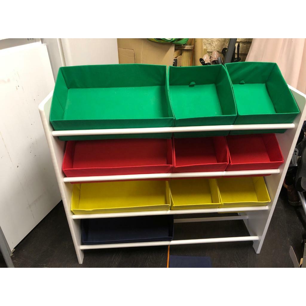 Colourful kids storage unit with removable baskets in Stockwood