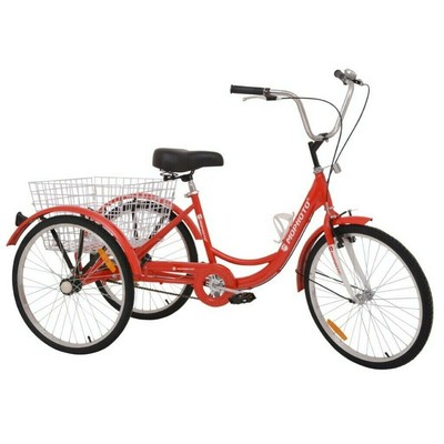 24 inch Adult Tricycle Trike 3-Wheel Bicycle Bike 1/7 Speed Study Sport Bike UK