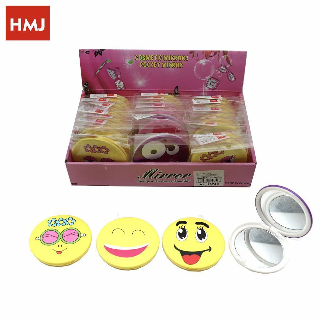 Set 30 Pz Specchi Specchietti Soft Touch Rotondi Make Up Trucco Smile hmj