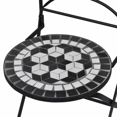 vidaXL Gartenmöbel Stühle 60cm Tisch Mosaik Balkonset Sitzgruppe Bistro Garnitur