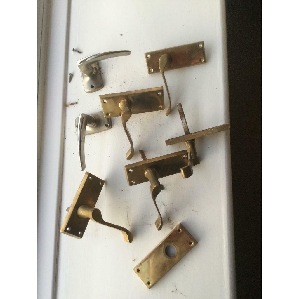 7 brass door handles 2 silver one in Edinburgh Gumtree