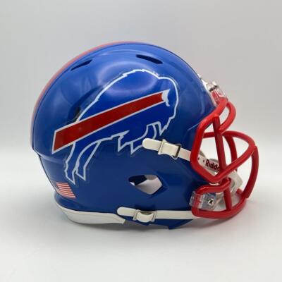 Buffalo Bills CUSTOM Royal Blue - Red Facemask Mini Football Helmet