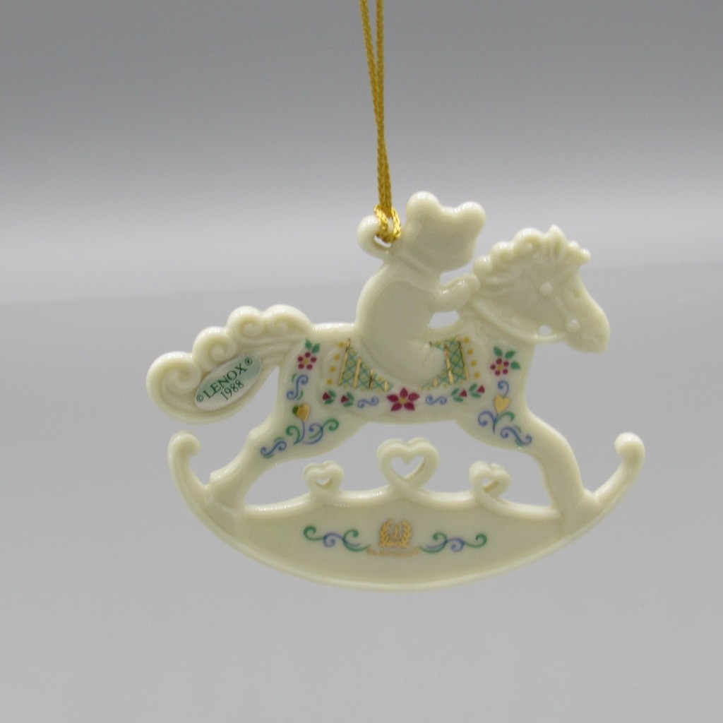LENOX 1988 Baby's 1st First Rocking Horse Ornament 2nd in Series Orig Box (1ZRE)