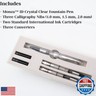 Monteverde USA Monza ID Fountain Pen Calligraphy Set (Crystal Clear) - 1mm, 1.5mm, 2mm Fountain Pen - Perfect for Office, Business, School, Gifts, Journaling, Autographs