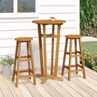vidaXL Garden Bar Table Ø60x105 cm Solid Wood Acacia