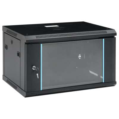 6U Wall Mounted Network Cabinet 19" IP20 Data Equipment 600x450x375 mm vidaXL