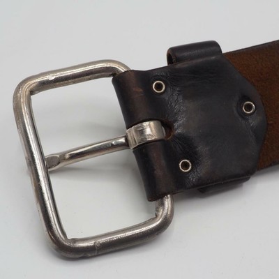 Vintage Brown Genuine Leather Belt Size 38-42 w/ Buckle