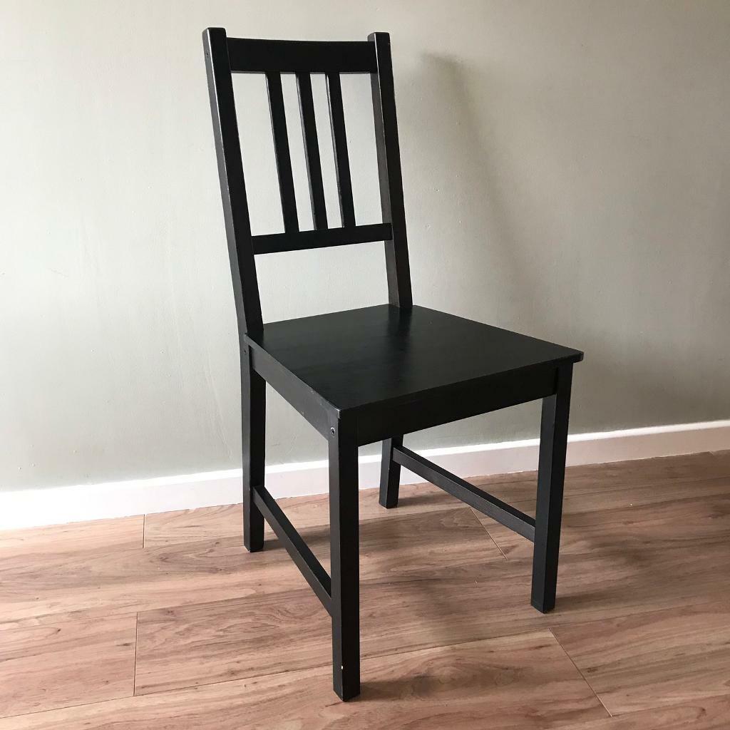 Set of 2 Black IKEA STEFAN Dining Chairs in Totton 