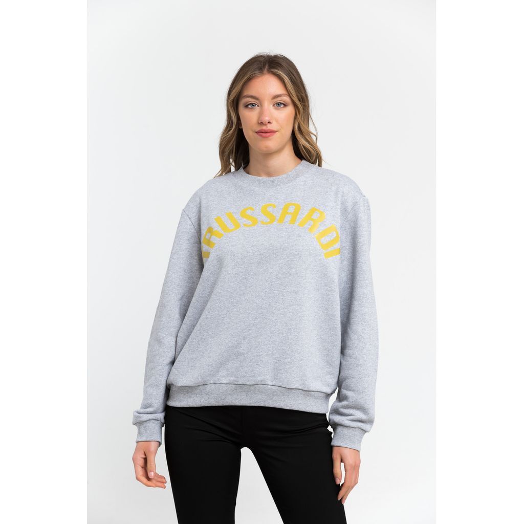 Pre-owned Trussardi Sweatshirts Grey Women 36f000321t002191_e510melangegreyprintyellow In Yellow