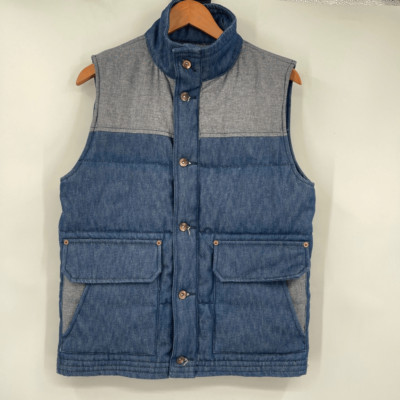Topman LTD Men's Blue Buttoned Turtleneck Cotton Vest Size Small NWT
