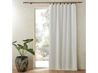 Linen Blackout Curtain with Leather Tabs from La Redoute