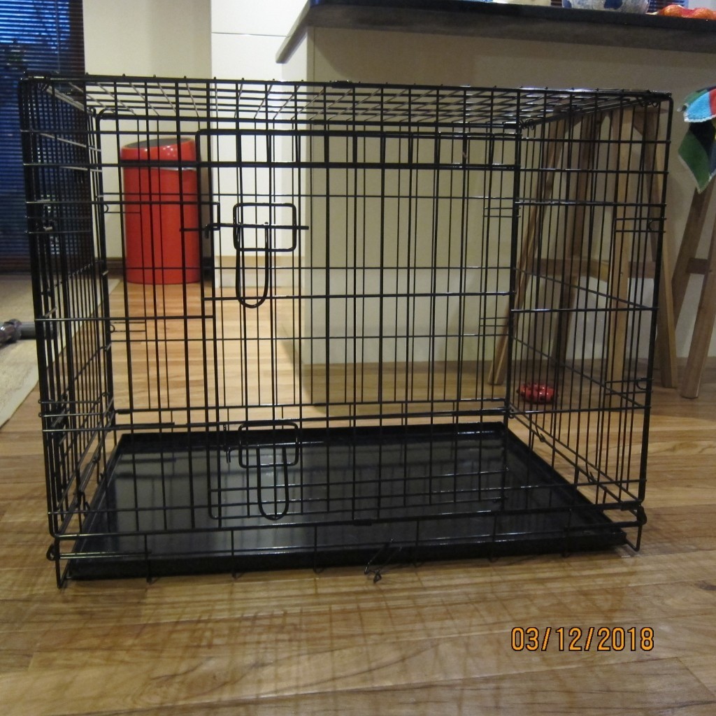EllieBo Dog Puppy Cage Folding 2 Door Crate with NonChew Metal Tray