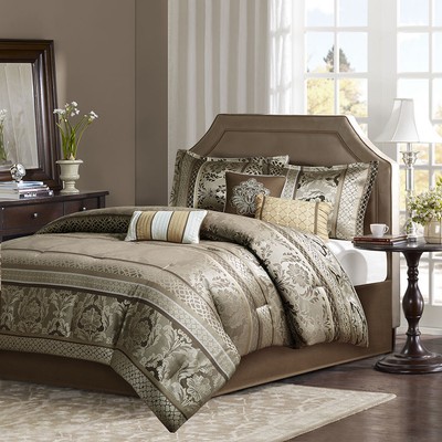 Romantic Comforter Sets King 8 Piece Madison Park Jacquard Shams