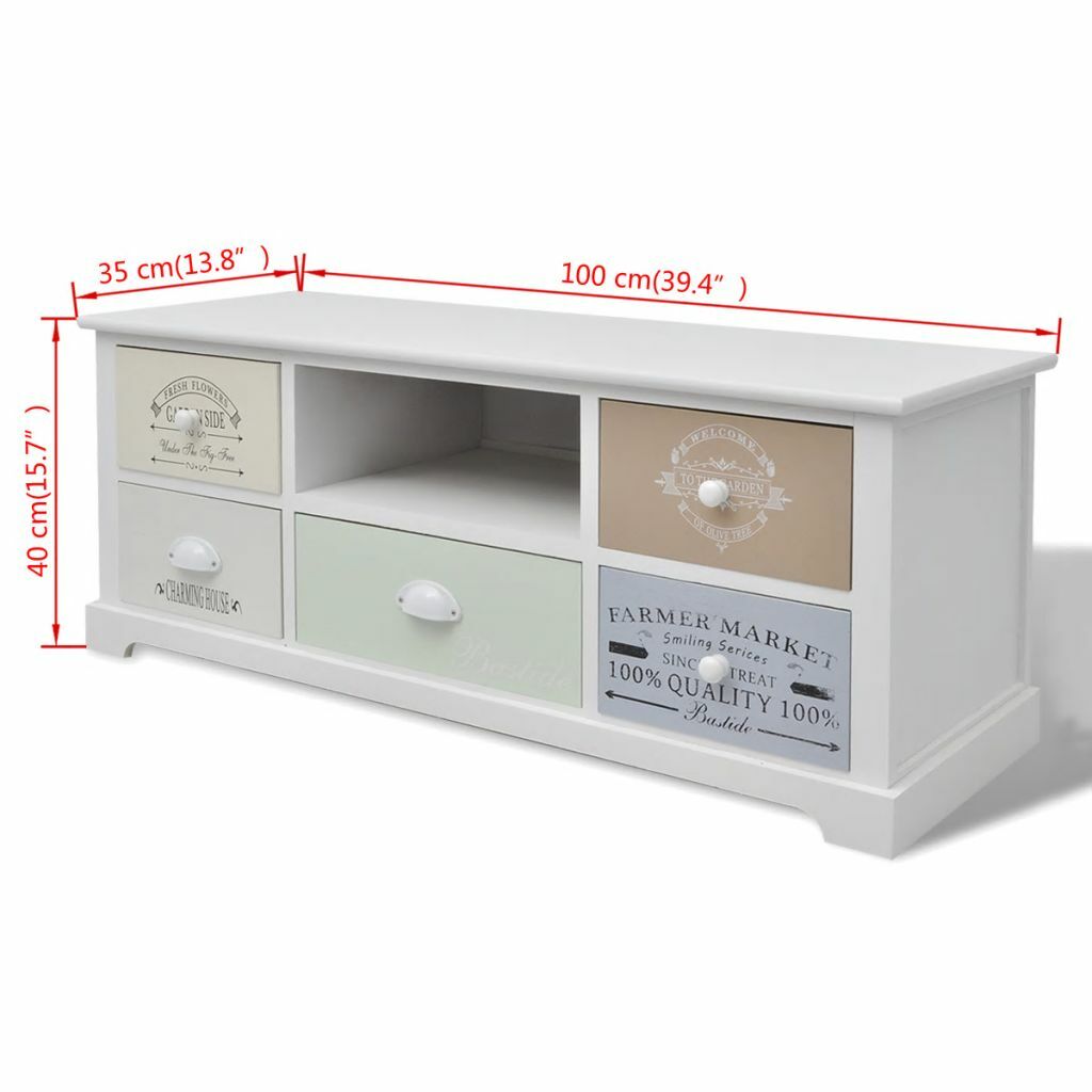 TV Schrank Landhausstil Sideboard Hifi Kommode Lowboard Fernsehschrank