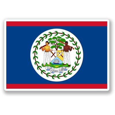 2 x Belize Flag Vinyl Sticker Laptop Travel Luggage #4417Â 