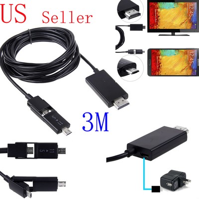 3M/10FT Micro USB MHL to HDMI HDTV Cable Adapter for ... mhl to hdmi wiring diagram 