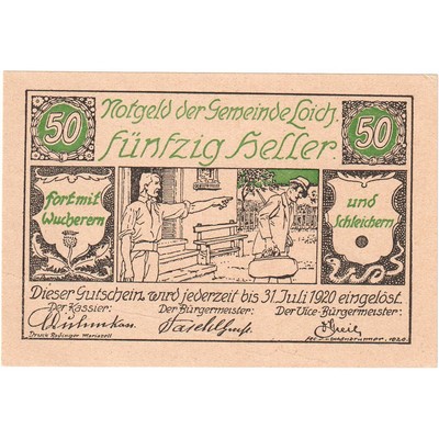 [#288204] Austria, LOICH, 50 Heller, Blason, 1920, 1920-07-31, UNC, Mehl:FS 562.