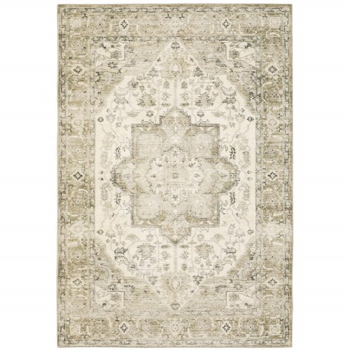 Ковер Oriental Power Loom, устойчивый к пятнам, размером 8 X 10 См, Коричневый, Цвета Слоновой Кости, Серый и Бежевый