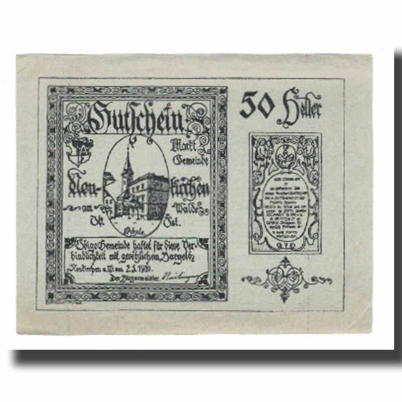 [#666226] Billet, Autriche, Neukirchen Am Walde O.Ã. Marktgemeinde, 50 Heller, T