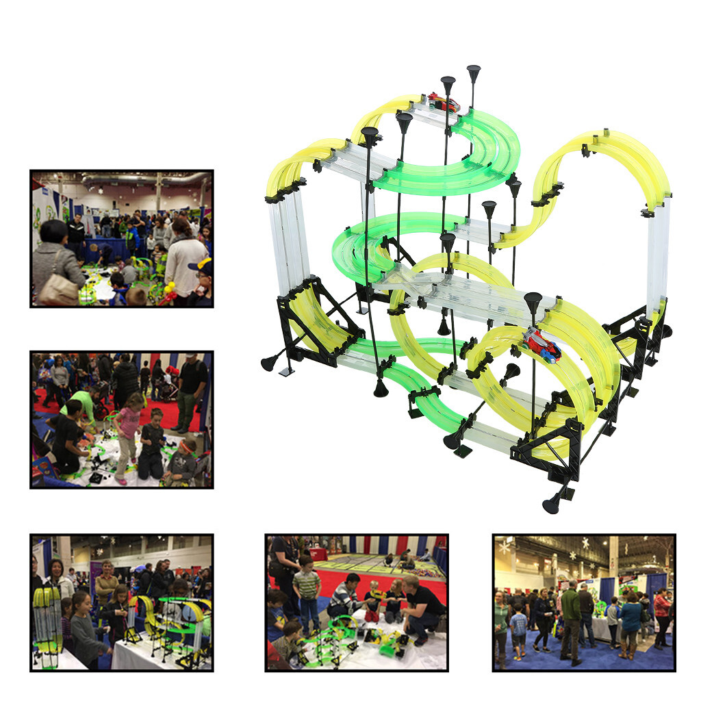 AUTOFLIER AF669 Dual Track Competition Infrared RC Cars With Cranks 65pcs Track