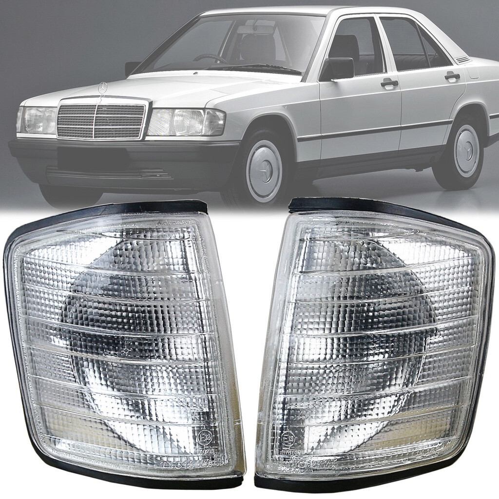 1 Pair TYC Corner Light Lamp For Mercedes-Benz 190E W201 1982-1993 (White)