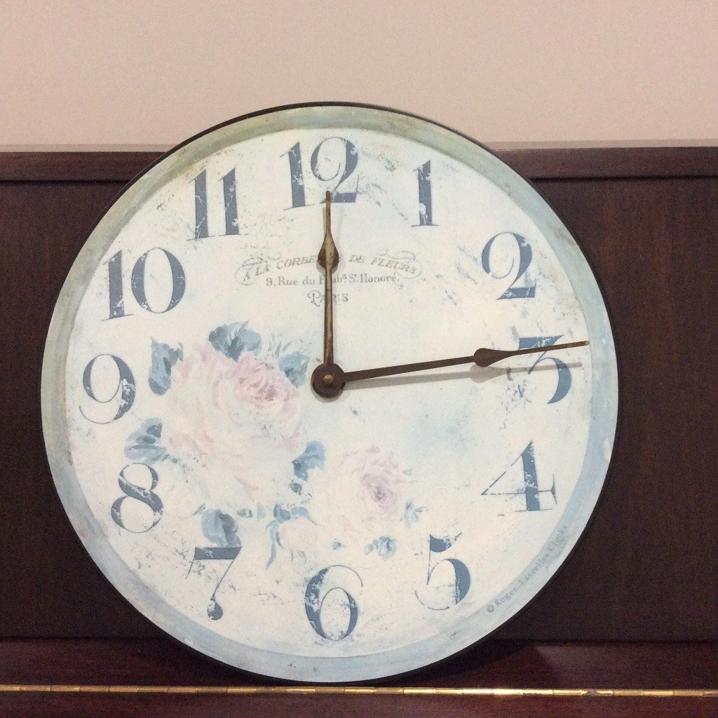 Pretty Laura Ashley wall clock in vintage Shabby Chic style and great