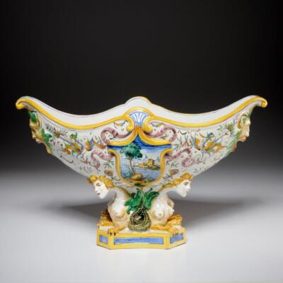 Deruta Cantagalli Italian Yellow Majolica Faenza Planter Cache Pot Jardiniere
