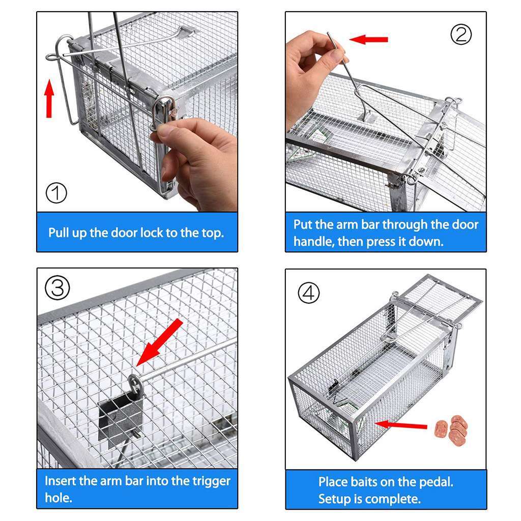 Humane Rat Trap Cage Small Live Animal Pest Rodent Mouse Control Catch Bait Trap
