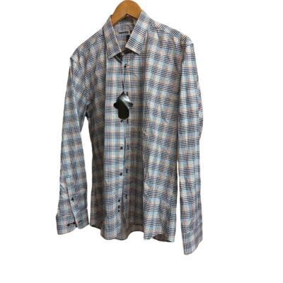 Visconti Black button up shirt houndstooth NWT Size XL 43/44