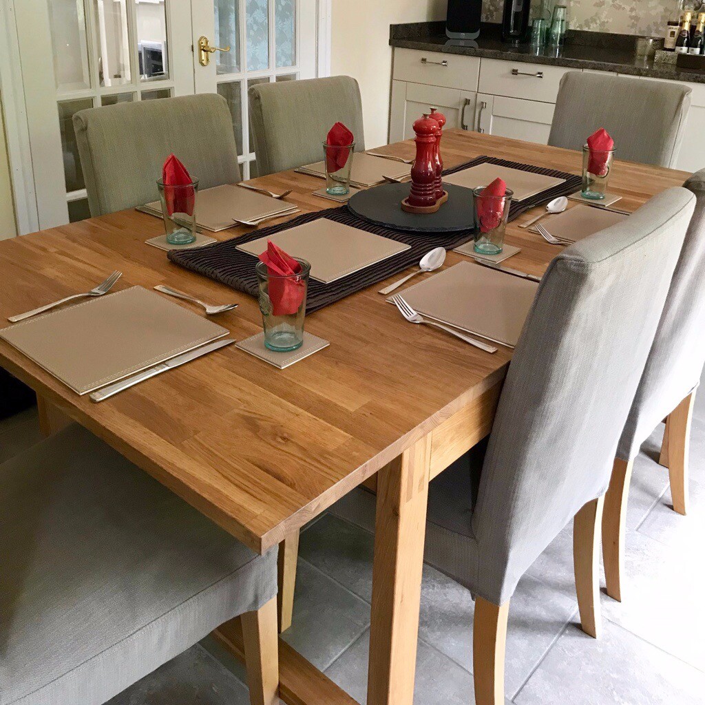 Oak Dining Table & 8 Chairs in Gresford, Wrexham Gumtree