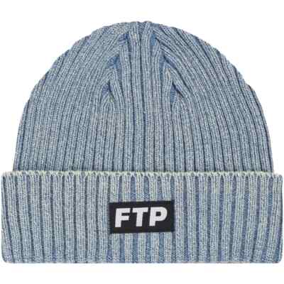 FTP Denim Dye Logo Beanie (Dirt Wash) Brand New