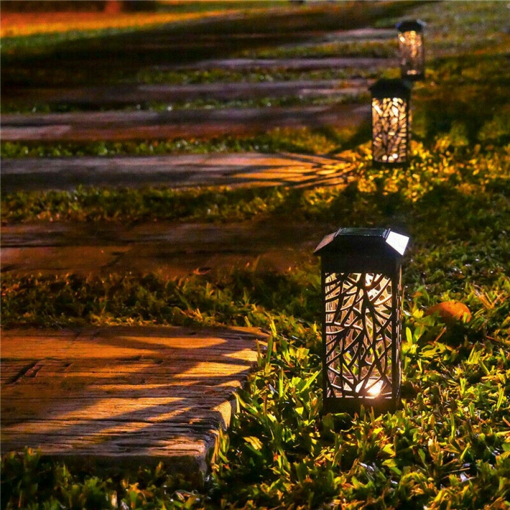 4-12X LED Solarlampe Solar Gartenfackel Flamme Rasen Landschaft