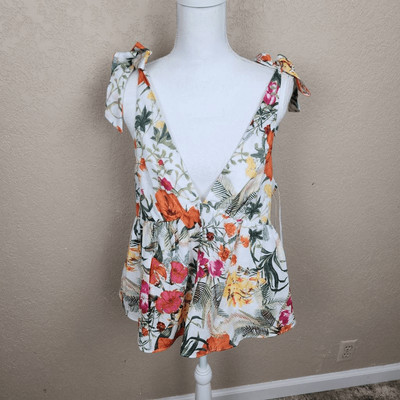 Chelsea & Violet Floral Tropical Oasis Tank Top XL (Jrs) NWT (5045)