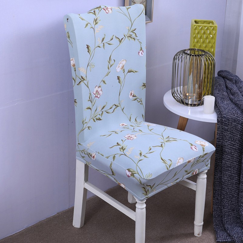 6Pcs Chair Cover Stretch Milk Silk Flower Pattern Family Party Seat Cover US