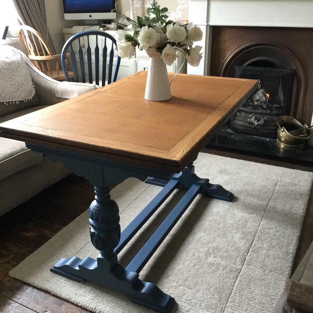 Solid oak extendable refectory kitchen dining table | in ...
