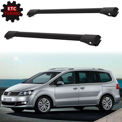 for Volkswagen Sharan 2010-2023 Cross Bars Roof Rack Carrier Black Bars