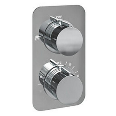 ETAL Pinto Concealed Dual Outlet Thermostatic Chrome Shower Valve With Diverter