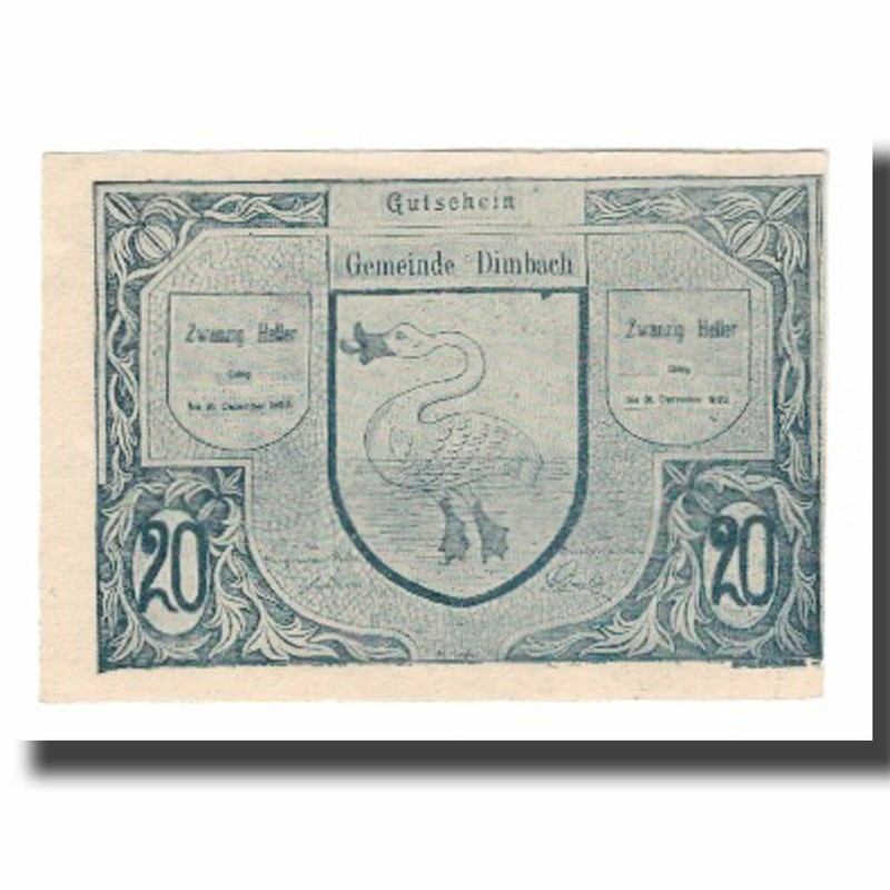[#663090] Billet, Autriche, Dimbach, 20 Heller, N.D, 1920, 1920-12-31, Neuf, Meh
