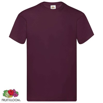 Fruit of the Loom 5x Original TShirt Burgunderrot M Baumwolle Herren Rundhals