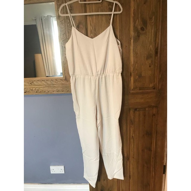 topshop cream jumpsuit