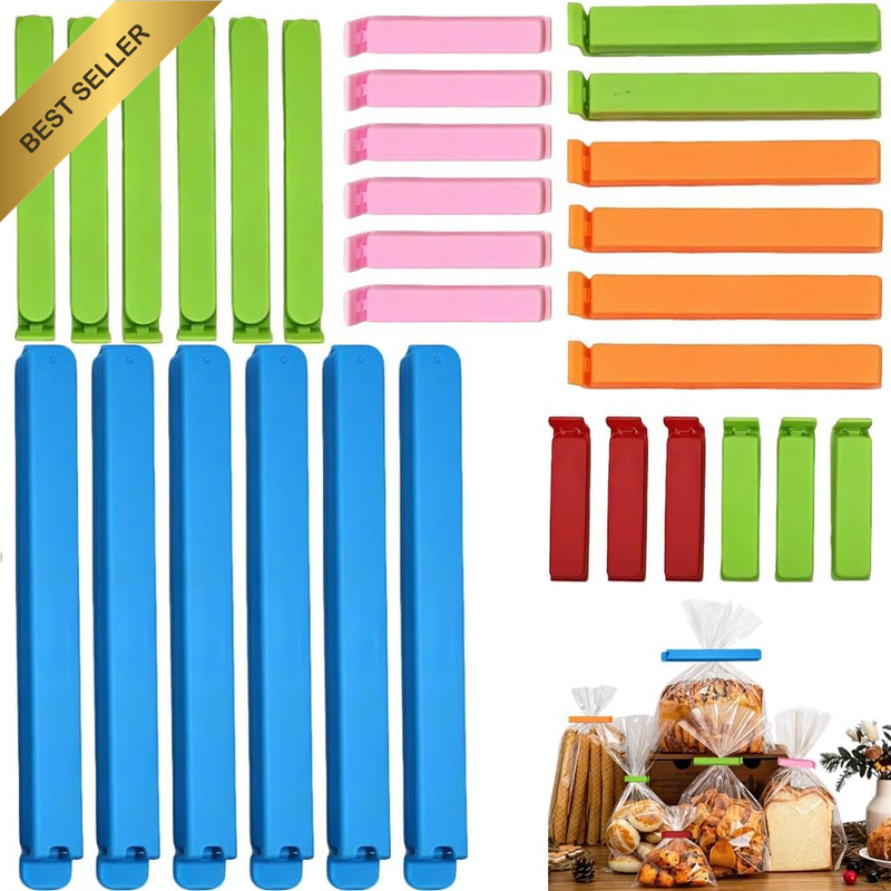 30Pcs Bag Sealing Clips, Reusable Plastic Food Clips, Random Color
