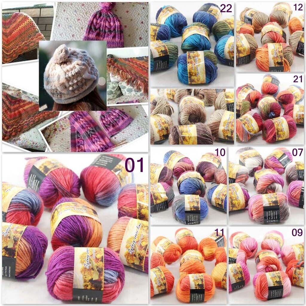 Sale 2Ballsx50g Chunky Soft Needle Hand Knitting Blanket Scores Wool Yarn 833