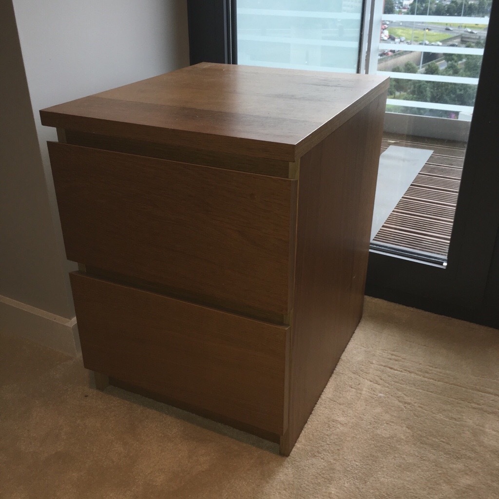 IKEA Malm Chest of Two Drawers Brown Stained Ash Veneer in Trafford