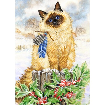 DIY Bead embroidery kit Cat Bead needlepoint Bead stitching