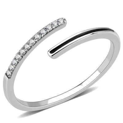 Open Eternity Jet Black & Clear Stone Midi Stack Ring