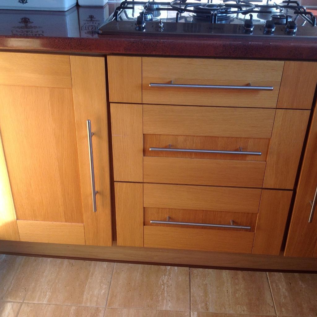 Solid Oak kitchen unit doors with handles in Wirral, Merseyside Gumtree