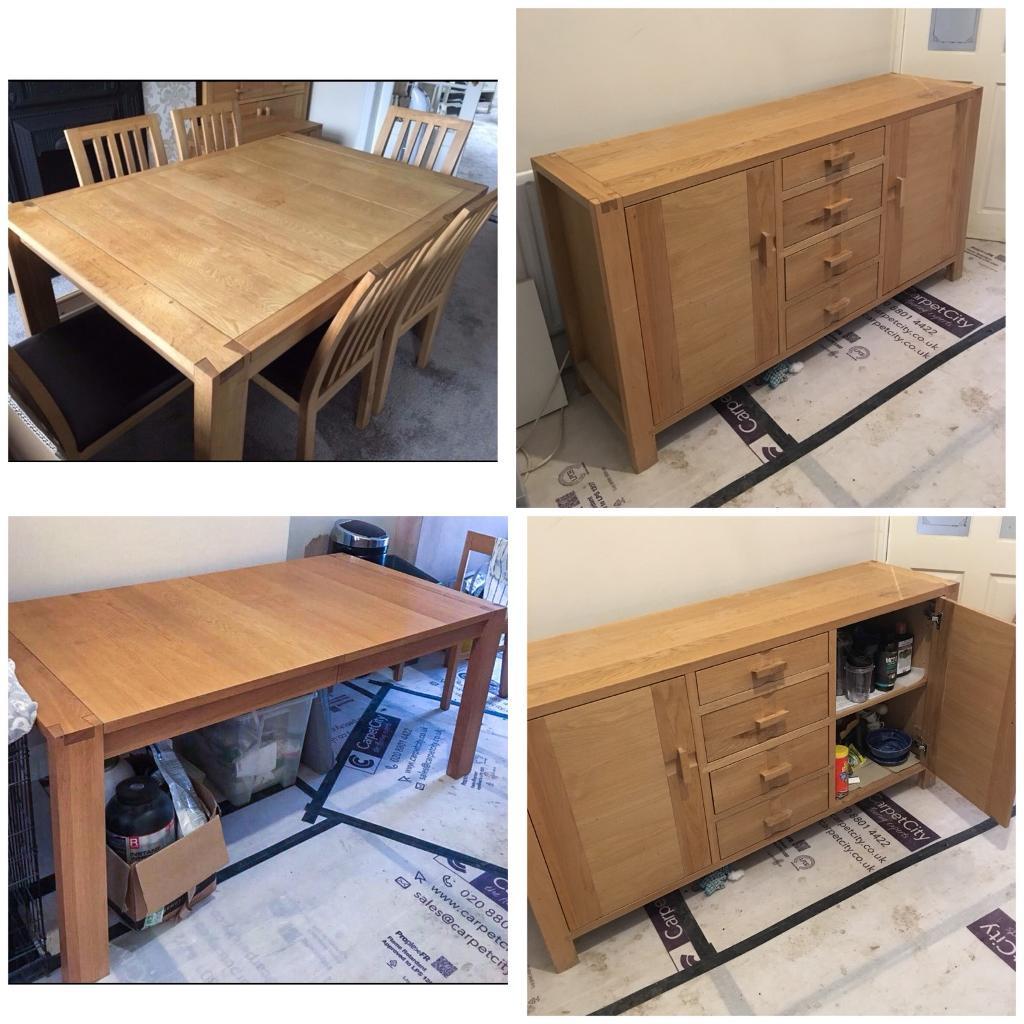 John Lewis Monterey Oak Sideboard & Extendable Dinning Table 810 seats