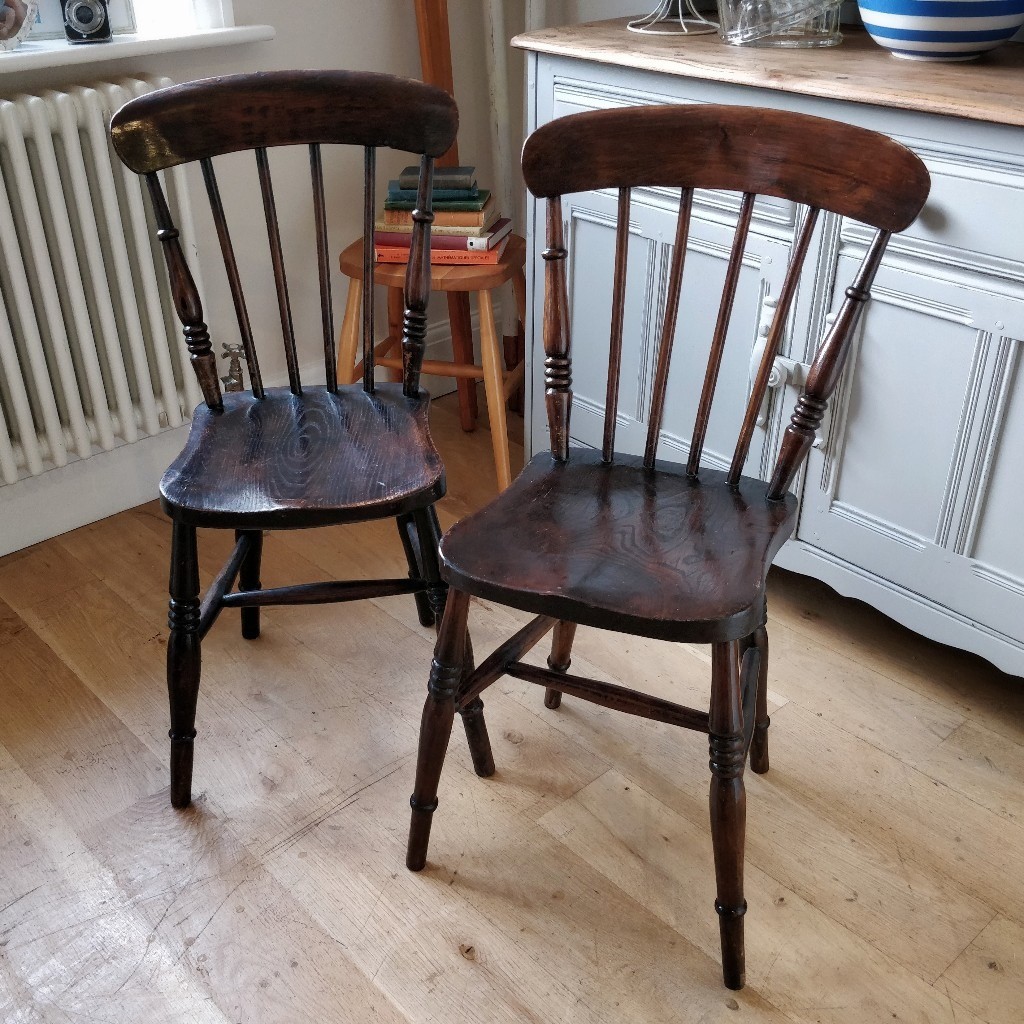 Victorian farmhouse chairs. Pair chairs. Antique chairs. Vintage chairs