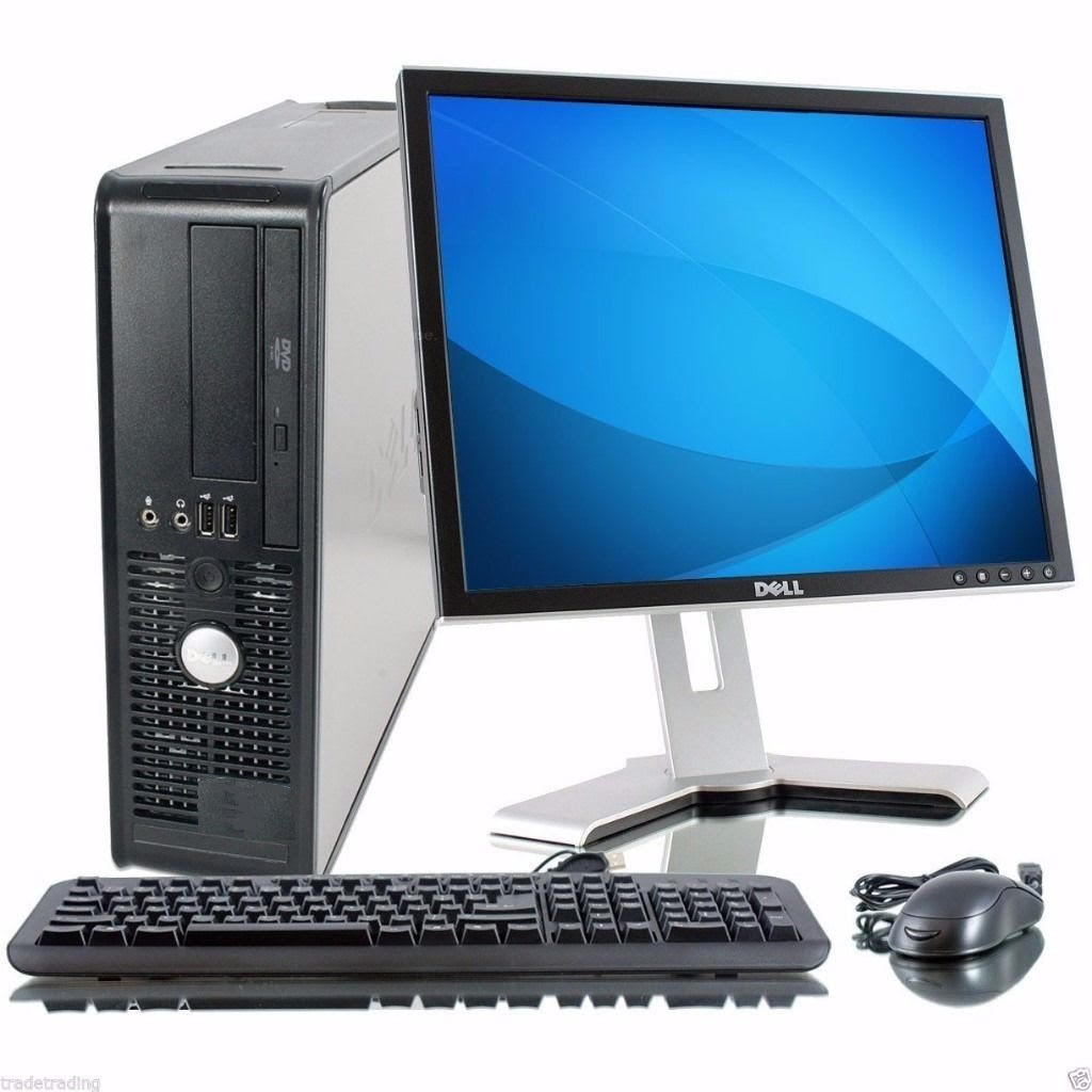 Dell Optiplex desktop with 19in LCD Monitor (Core 2 Duo 3.0GHZ, 8gb Ram, 1tb HDD, Windows 10), Black (certified Refurbishd)